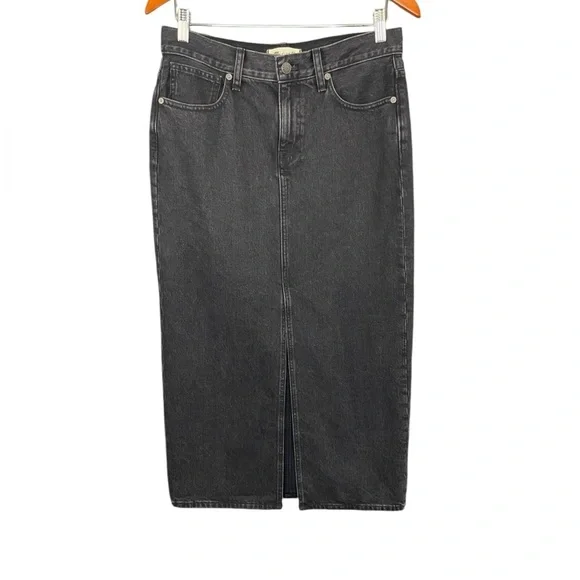 Madewell Denim Mid-Rise Maxi Skirt Lunar Wash NWT - Picture 2 of 15
